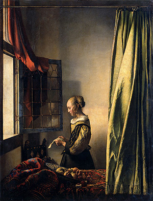 Girl Reading a Letter by an Open Window by Vermeer